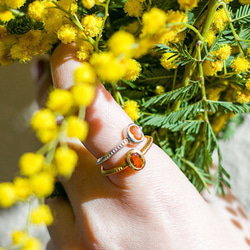 シトリンのantiqueなミル打ちリング・silver925/送料無料 1枚目の画像