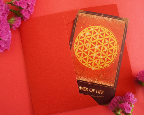 心のお守り・アートカード】フラワーオブライフ 幾何学模様 宇宙