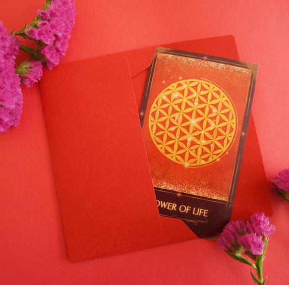 心のお守り・アートカード】フラワーオブライフ 幾何学模様 宇宙