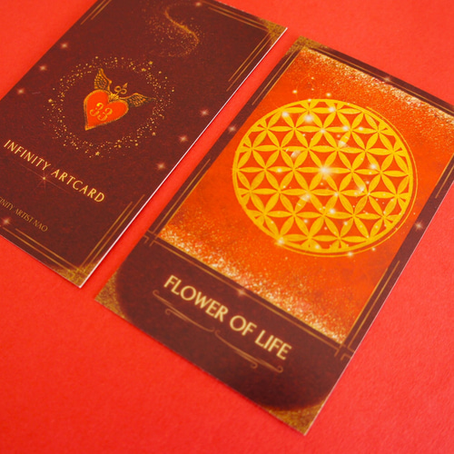 心のお守り・アートカード】フラワーオブライフ 幾何学模様 宇宙