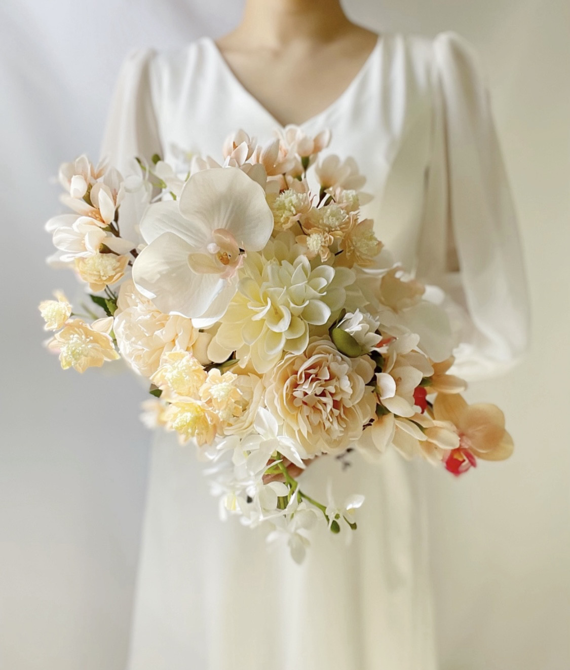 【受注制作】再販7回目！人気の和洋ブーケ（胡蝶蘭ピーチブーケ、4wayブーケ）　和装ブーケ　ピーチブーケ　春ブーケ