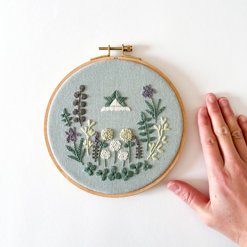 こどもの日 ファブリックパネル 直径16cm /刺繍 インテリア