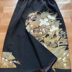 黒留袖リメイク　絹　ワンプリーツスカート 18枚目の画像