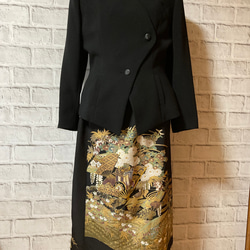 黒留袖リメイク　絹　ワンプリーツスカート 7枚目の画像