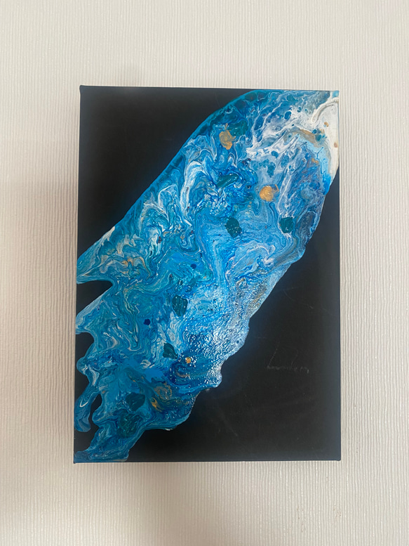 アートパネル　水　魚　インテリアパネル　インテリア雑貨　雑貨　壁掛け　アート　パネル　飾り　アクリル画　絵画　青 1枚目の画像
