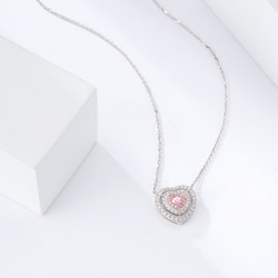 ハート形　ピンクダイヤモンド付きネックレスk18 3枚目の画像