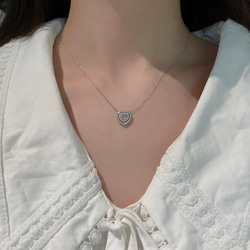 ハート形　ピンクダイヤモンド付きネックレスk18 5枚目の画像