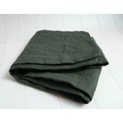 新品！秋冬 溫暖拉絨亞麻圍巾 深綠色 第6張的照片