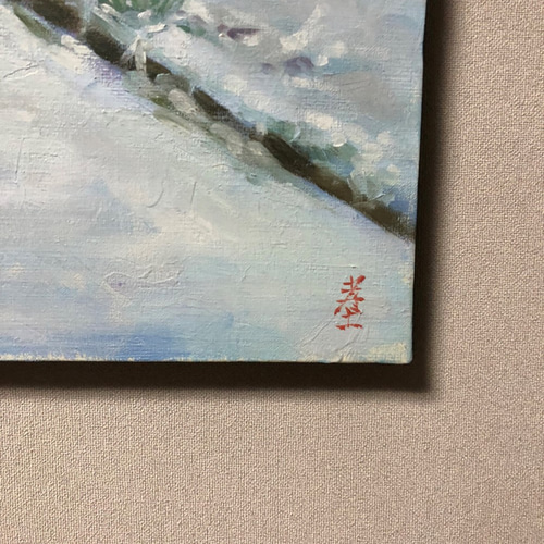 水彩アート「初雪」1点物、手描き、真筆 水彩アート「初雪」1点物、手描き、真筆