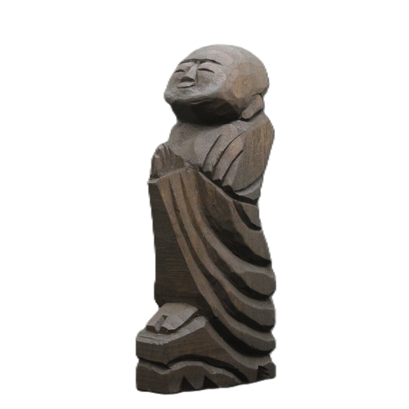 テーマ作品「祈り」(16cm jk5101) 仏像 円空仏 摸刻 木彫 3枚目の画像
