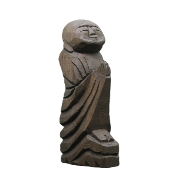 テーマ作品「祈り」(16cm jk5101) 仏像 円空仏 摸刻 木彫 1枚目の画像