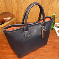 【美品】Gad Work ガッドワーク トートバッグ ネイビー 姫路レザー ビジ 美品】Gad Work ガッドワーク トートバッグ ネイビー 姫路レザー