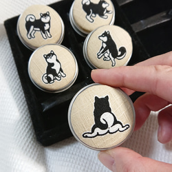 ラインイメージ　咎狗の血　リトルアクセサリーコレクション　アクセサリー　缶ケース コロンとかわいい小さな小物入れ☆黒柴犬☆二つ選べるマカロン缶