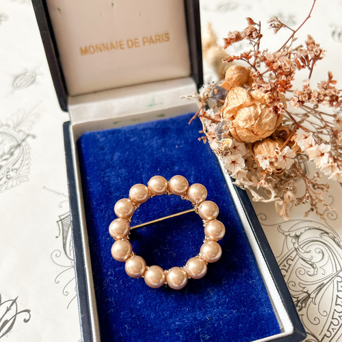 フランスvintageパールのフープブローチ【上品・結婚式・セレモニー 