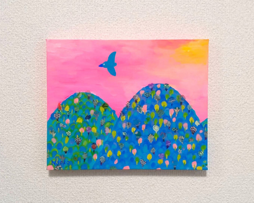 【原画】風景画Peaceful scenery　F3　ピンクの花の絵　2点分 原画】風景画Peaceful scenery F3 ピンクの花の絵 2点分 Amazon