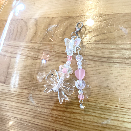 ピンク ビーズキーホルダー その他アクセサリー inottei 通販