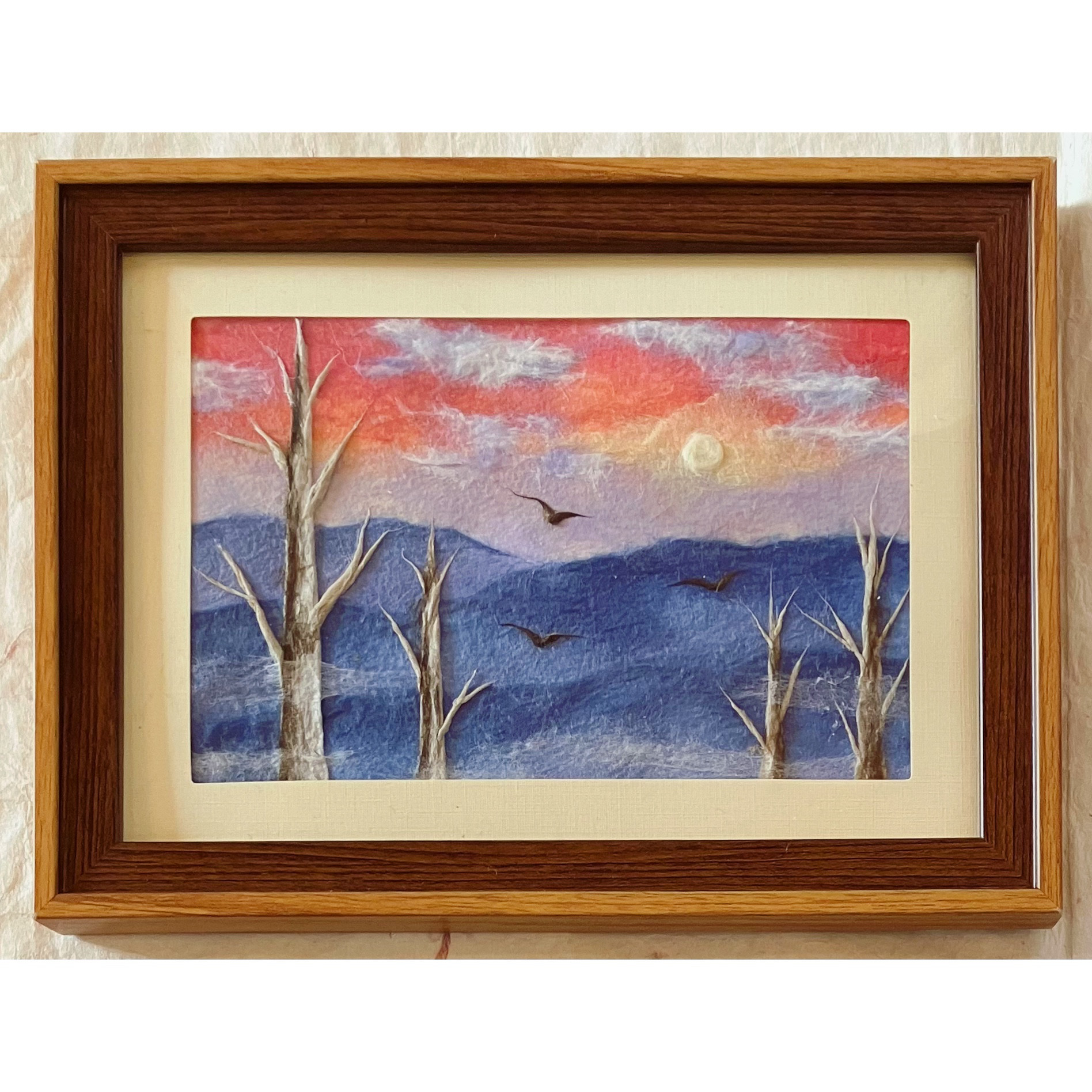 和紙ちぎり絵『夕焼け小焼け』葉書サイズ原画 切り絵 彩紘工房 和紙ちぎり絵『夕焼け小焼け』葉書サイズ原画 切り絵 彩紘工房
