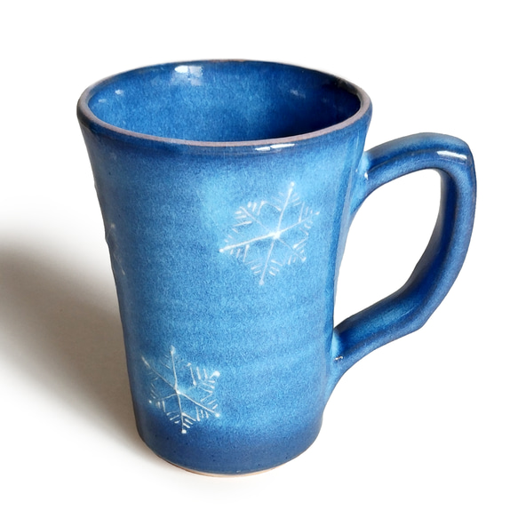 【陶器】雪の結晶のマグカップ 2枚目の画像