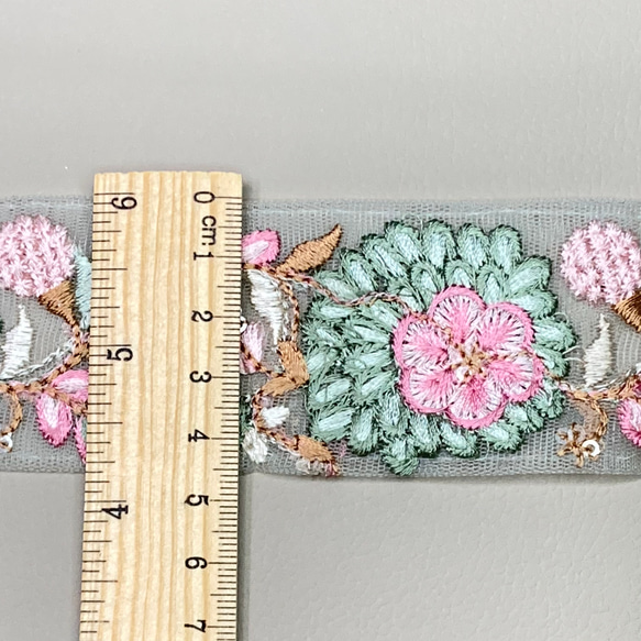 幅4.5cm✳︎50cm✳︎インド刺繍リボン　 3枚目の画像