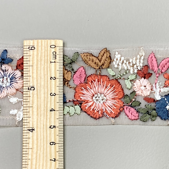 幅4.5cm✳︎50cm✳︎インド刺繍リボン　 3枚目の画像