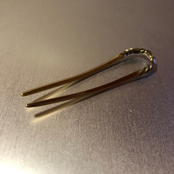 brass wave twist hair fork かんざし ヘアスティック 3枚目の画像