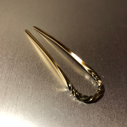 brass wave twist hair fork かんざし ヘアスティック 4枚目の画像