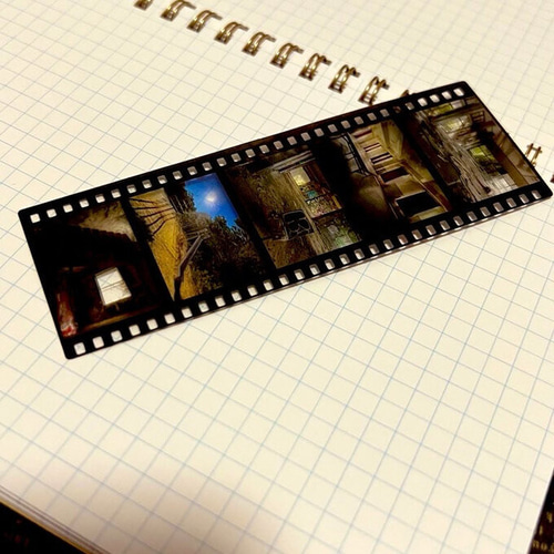 廃墟写真ネガ風 クリアしおり 4種セット しおり・ブックマーク