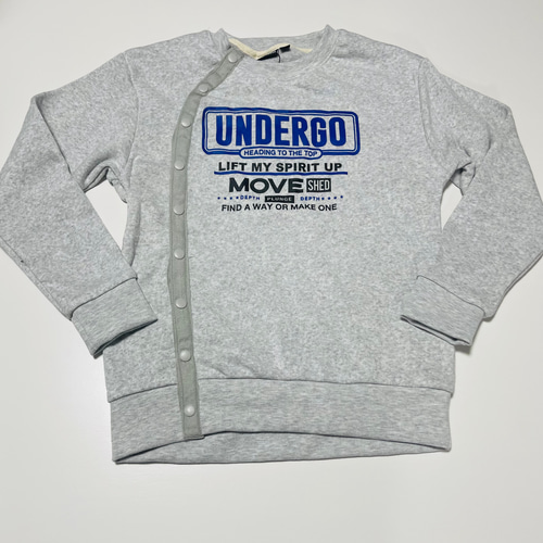 新品150cm前開き 長袖トレーナー 裏起毛スウェット スナップボタン