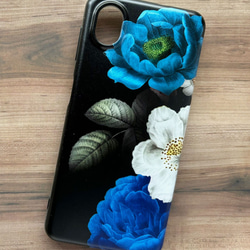 スマホケース Xperia AQUOS Galaxy iPhone 多機種対応 青薔薇 m-593 2枚目の画像