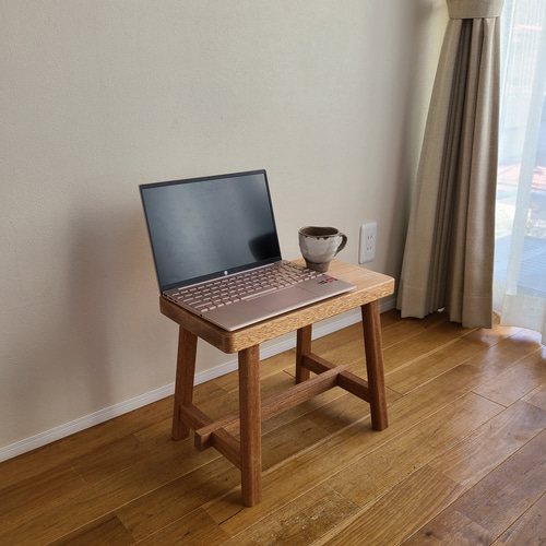 1点のみ】長方形ラワンスツール サイドテーブル ミニテーブル 作業台