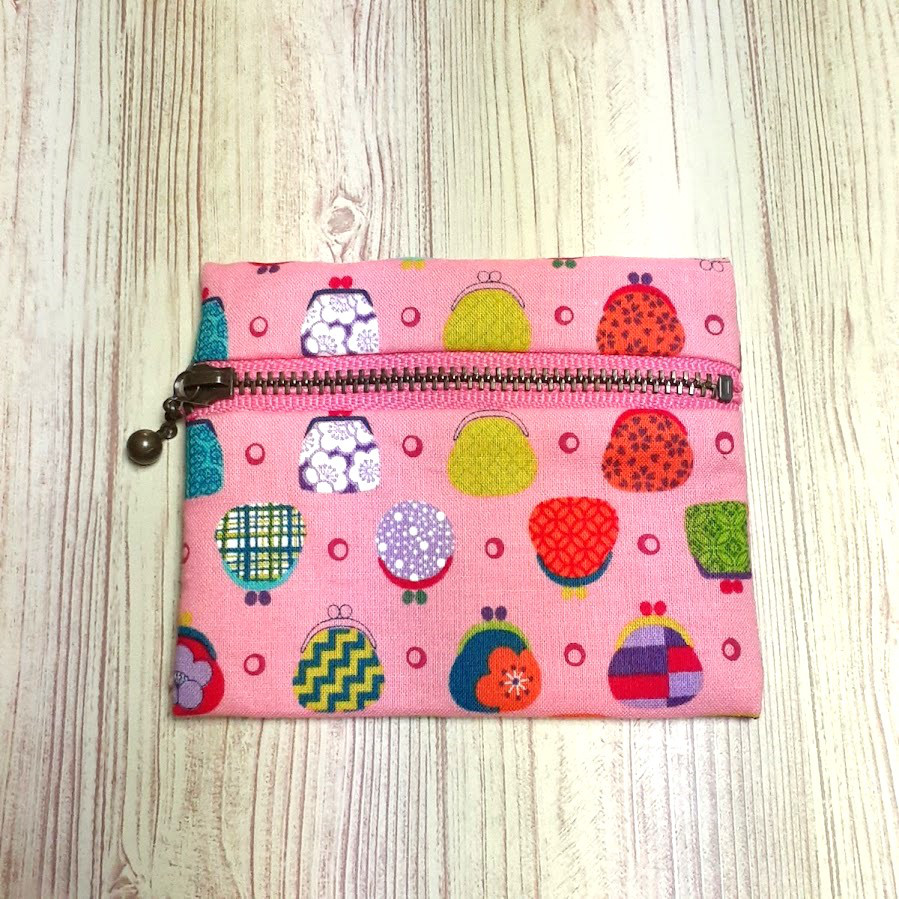 Shinpei1002 - ミニフラットファスナーポーチ（がま口柄）10㎝ファスナー 