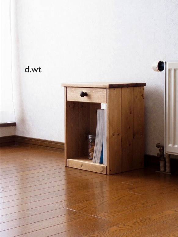 ※Sunni様ご予約品＊#79.1drawer side/night table (d.wt/tkbr) 1枚目の画像