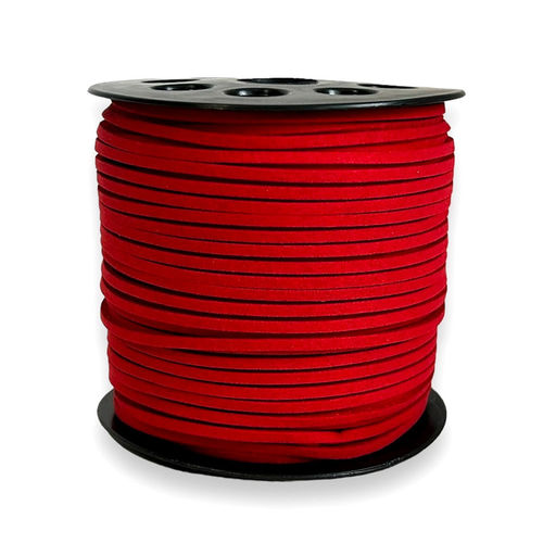 スエード紐 5m 太さ 2.5mm レッド 平紐 平ひも 平コード ひも 紐