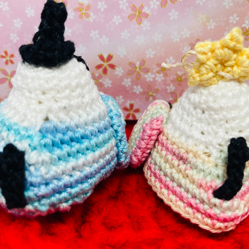 受注制作】 シマエナガ の 雛人形 あみぐるみ あみぐるみ フップの森