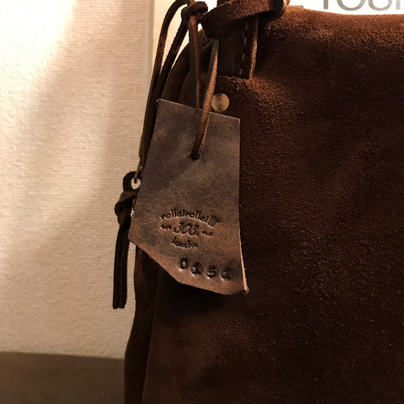 ショルダーバッグ　おしゃれなバッグ　可愛いショルダーバッグ　スエードのショルダーバッグ　チョコレート色／Lot#151 19枚目の画像