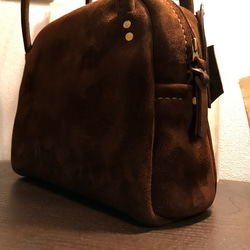 ショルダーバッグ　おしゃれなバッグ　可愛いショルダーバッグ　スエードのショルダーバッグ　チョコレート色／Lot#151 6枚目の画像