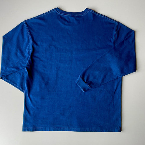 BLUE　LABEL　長袖　Ｔシャツ　新品 藍染 長袖Tシャツ 深縹色 厚地の綿100% メンズ ユニセックス