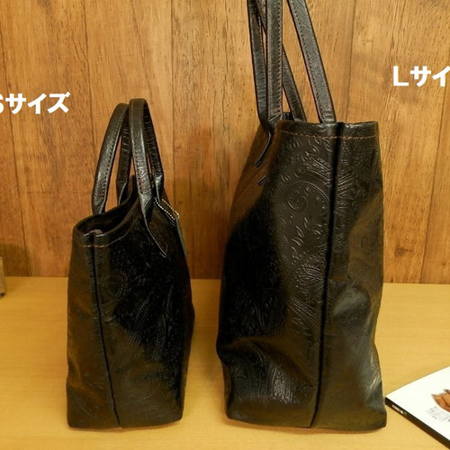 受注生産☆ミニマムなSサイズ☆上質な国産ペイズリー型押しレザーの