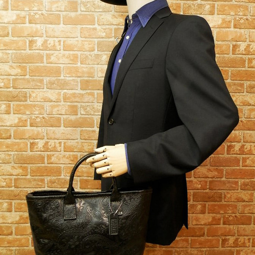 受注生産☆ミニマムなSサイズ☆上質な国産ペイズリー型押しレザーの