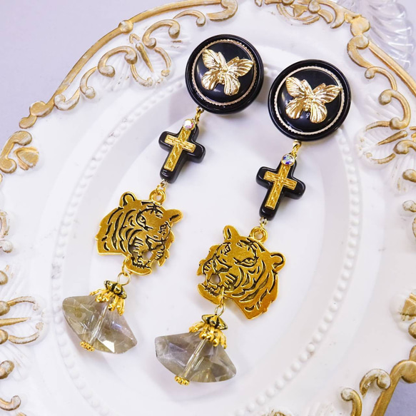 タイガーボタンバネイヤリング イヤリングコンバーター(バネ式