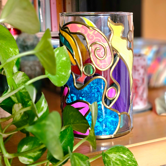 「琉球山原」玻璃藝術花瓶 第10張的照片