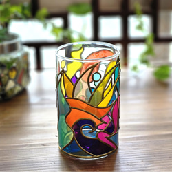 『琉球やんばる』グラスアート花瓶 1枚目の画像