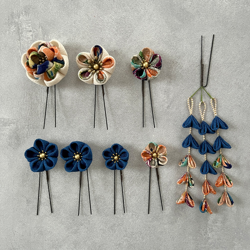 初心者さん向け！つまみ細工製作キット【七五三や成人式に】レトロ