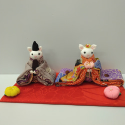 縮緬細工 猫の雛人形 ひな人形・雛飾り haru2976 通販 17092464