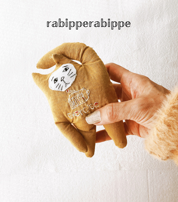 ラジオde体操　こまり顔猫　ぬいぐるみ　３匹セット　刺繍　送料無料　rabippe 6枚目の画像