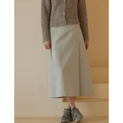スリット付きスカート　ウール混紡スカート　しわになりにくい通勤スカート　S-XL#471 4枚目の画像