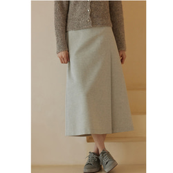 スリット付きスカート　ウール混紡スカート　しわになりにくい通勤スカート　S-XL#471 14枚目の画像