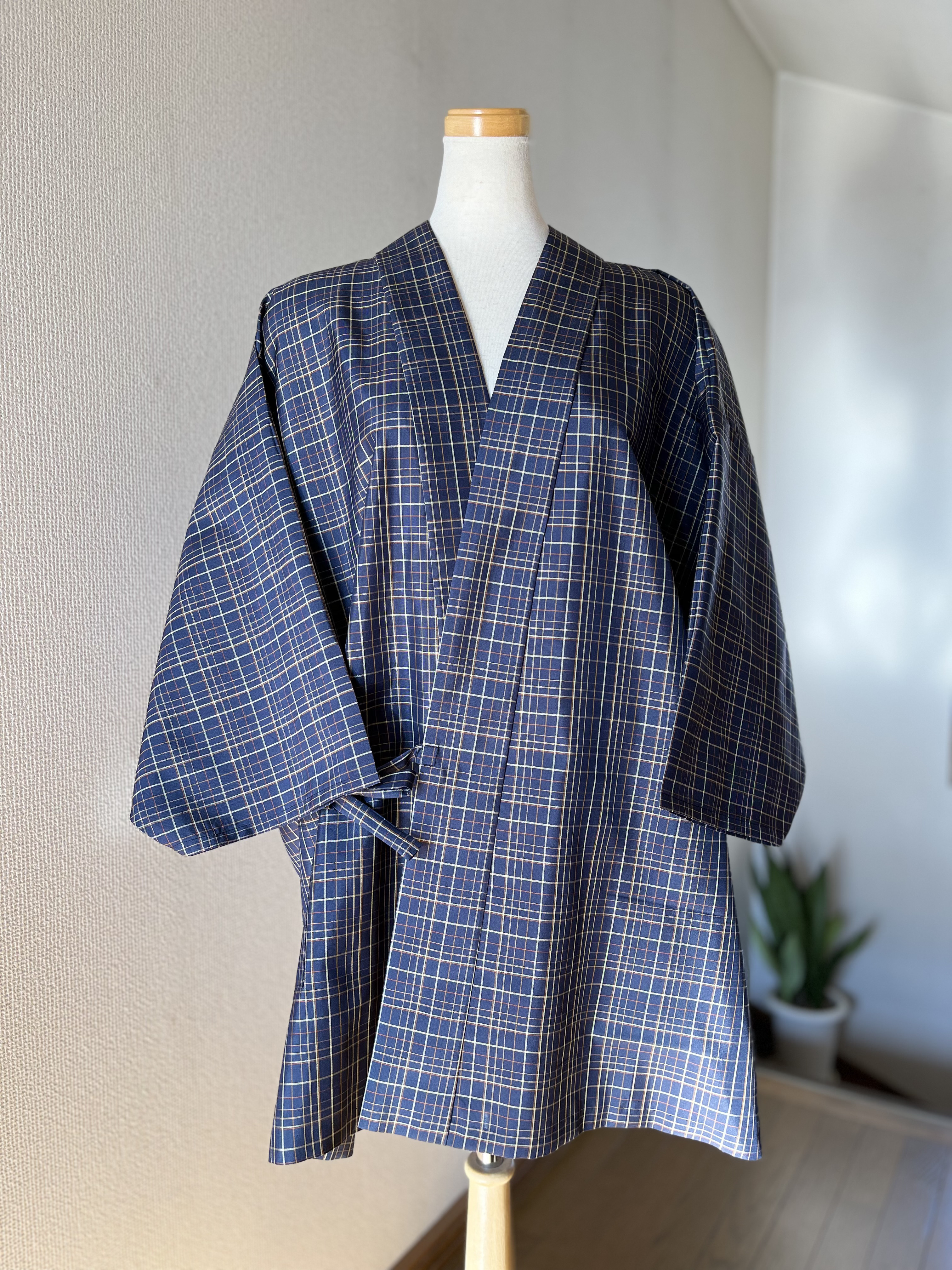 大島紬リメイク作務衣サイズS