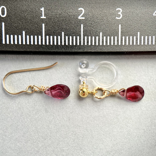 14kgf宝石質ロードライトガーネットのネックレス/1月の誕生石/冬の