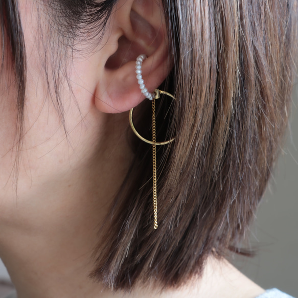 earcuff /気分高まる！上質淡水パール 1枚目の画像